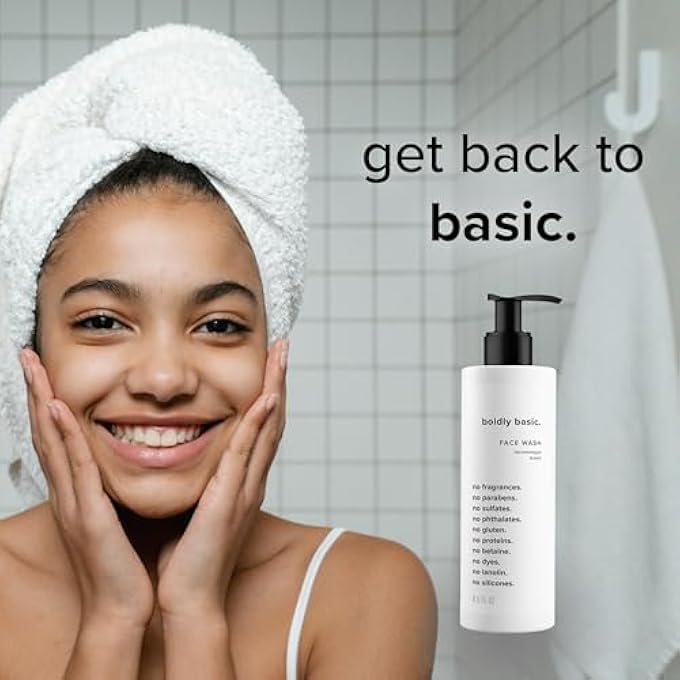 Boldly Basic FRAGRANCE FREE FACE WASH - GENTLE FACIAL CLEANSER ON SENSITIVE SKIN - UNSCENTED - DERMATOLOGIST TESTED - SULFATE FREE - PARABEN FREE - GLUTEN FREE - NON COMEDOGENIC AND HYPOALLERGENIC - Image 3